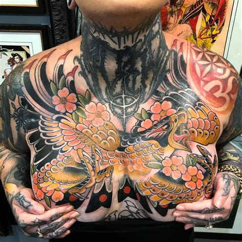 japanese chest tattoo|traditional chest piece tattoo.